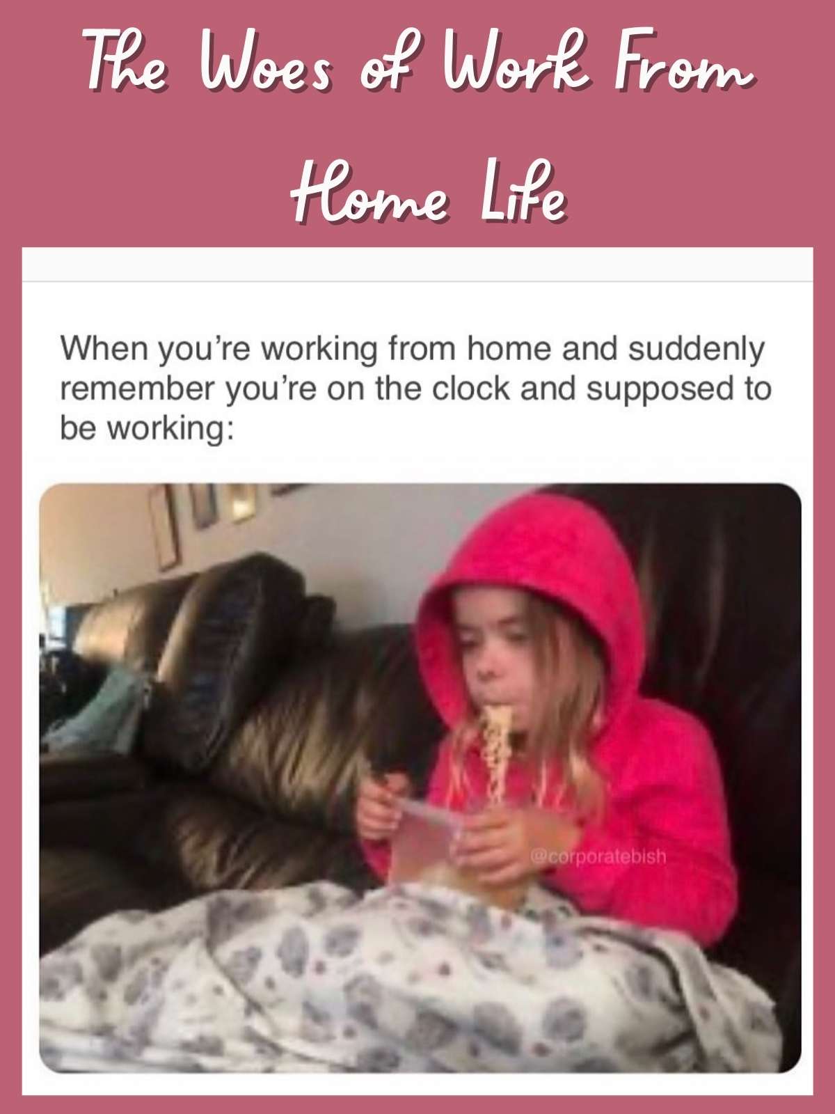 The woes of a work from home life with meme photo